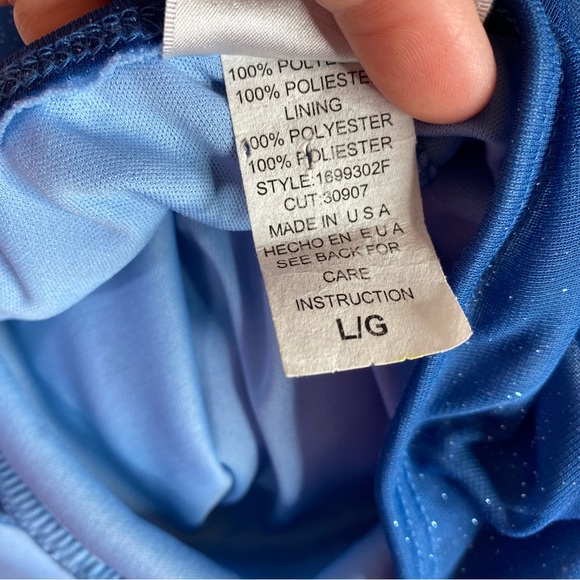 Vintage Finesse Blue Glittery Halter Cocktail Dress - Picture 5 of 10